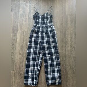 American eagle Checkered Jumpsuit in Black and White